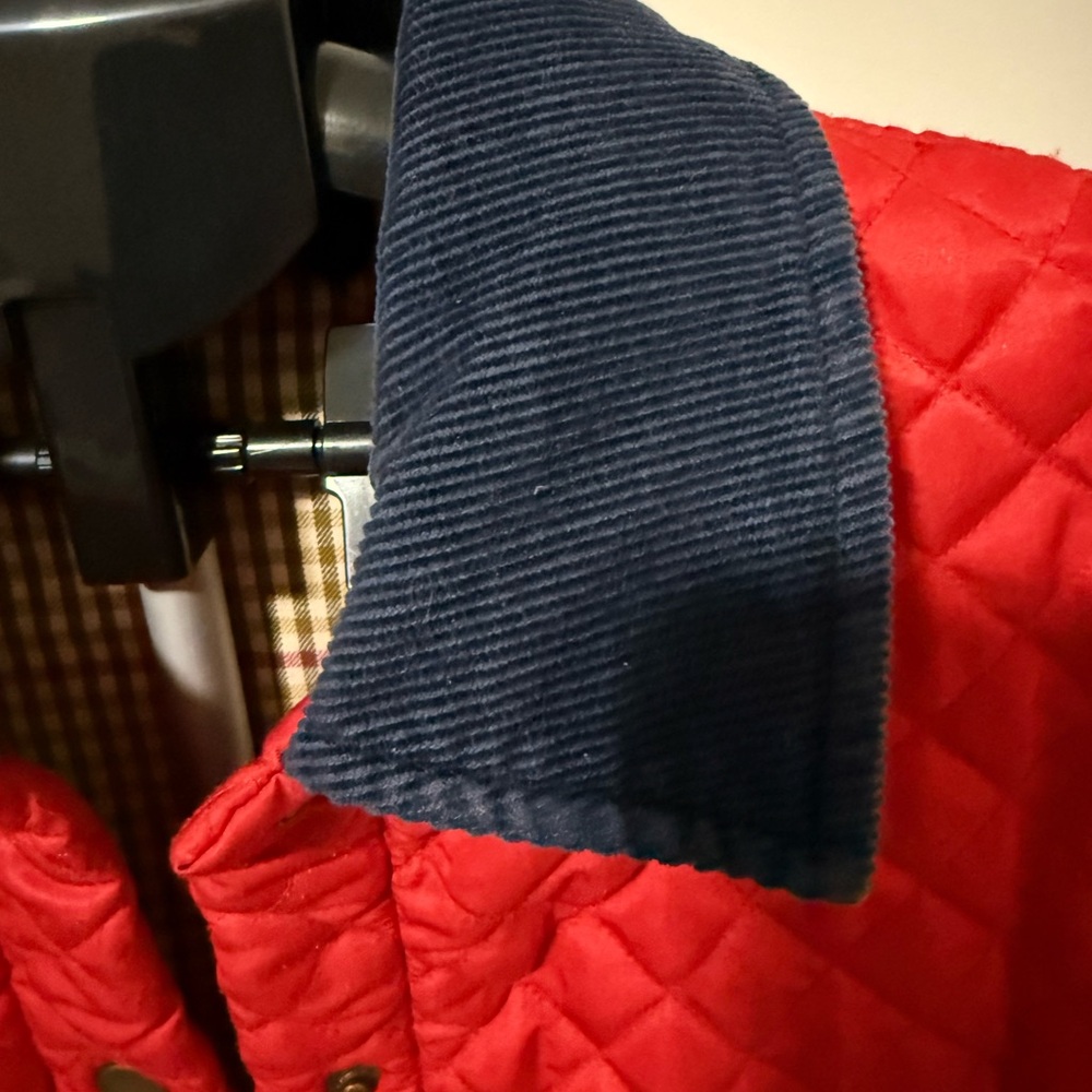 J. McLaughlin Quilted Barn Coat Women's M Corduroy Collar Snap Front *FLAWED - Picture 6 of 8